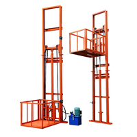 Plateforme élévatrice à double rail de guidage pour charges lourdes 500 kg, élévateur hydraulique robuste avec arrêt d'urgence pour la construction en usine