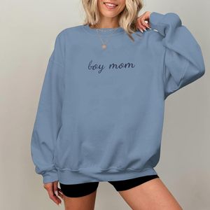 เสื้อสเวตเชิ้ตปักลายสำหรับคุณแม่ แบบลำลอง ทรงโอเวอร์ไซส์ มีฮู้ดคอกลม สำหรับชีวิตคุณแม่ - Product Image 4