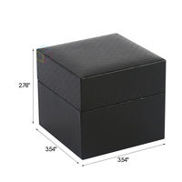 Caja de regalo rígida con tapa y base con textura de diamante en relieve negro, forro de satén blanco, caja de embalaje para relojes y joyas con logotipo personalizado