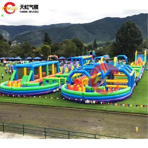 Parc d'attractions gonflable commercial de grande taille, parcours d'obstacles gonflable de 5 km, course de jeu compétitive, château gonflable pour adultes - Product Image 5