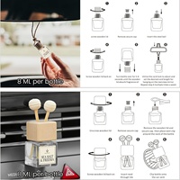 Désodorisant de voiture liquide en bouteille de verre de 10 ml avec logo personnalisé, directement de l'usine, pour coffret cadeau OEM