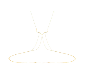 18 قيراط مطلي بالذهب حمالة صدر للجسم طبقات من سلاسل الزفاف الهندية مجوهرات للجسم سلسلة مجوهرات مصنوعة يدويًا - Product Image 5