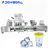 Machine de remplissage et de scellage automatique pneumatique pour gobelets en plastique, idéale pour l'emballage d'eau pure, de lait, de soda et de jus