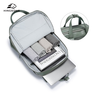 Kingsons Premium Pu Leather <b>Backpack</b> Light Green Dark Green Blue Khaki Soft Handle Zipper Closure Everyday <b>Business</b> Use - Product Image 3