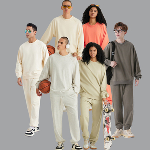 Vente en gros de sweat-shirt à logo personnalisé pull uni surdimensionné en coton à col rond commande en gros de vêtements publicitaires - Product Image 6