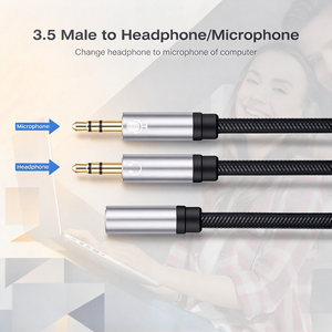 Divisor de Audio Estéreo de 3.5MM Hembra a 2 Machos, Conector de Audio de 3.5MM, 1 Hembra a 2 Machos Dobles, <span class=keywords><strong>Cable</strong></span> Adaptador de Audio Auxiliar - Product Image 5