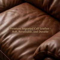 Canapé Chesterfield en cuir microfibre marron vintage de luxe, ensemble de meubles de salon moderne, 3 places, hôtel de luxe, villa