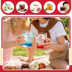 Verres à jus Fruit Icon |   Verre à vin sans pied de 14 oz au design moderne et durable pour les fêtes estivales, les soirées fruitées et les cadeaux d'anniversaire - Product Image 5