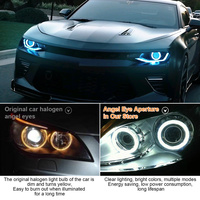 2PCS 12V-24V LED Angel Eyes Cotton Lights avec clignotants RGB DRL Halo Rings APP Bluetooth pour phares de voiture et de scooter