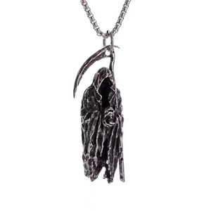 Nuevo Collar con Colgante de Hoz y Muerte Gótico Oscuro Personalizado para Accesorios de Joyería Masculina - Product Image 1