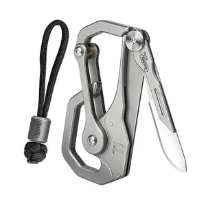 High quality Camping Hiking Mountain Multifunction Carabiner Knife Outdoor Folding Knife Carabiner