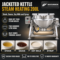Secteur des Boissons Marmite à Double Enveloppe 200L SUS304 à Basculement Racleur de Fond Agitateur à Ancre 50/60Hz Réchauffage