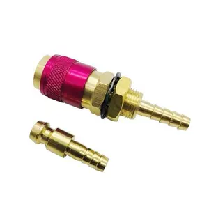 1PC Gas & Water Quick Connector Water Cooled Torch for MIG TIG Welder Torch Red Circle+1pc 6mm Plug