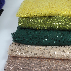 LH Ready Ship Günstige Preis Pailletten Spitze Stoff Braut stickerei Hochzeit Tüll Stoff Mit Glitzer Für Kleid Kleidung - Product Image 6