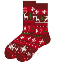 Nouvelle Arrivée Vente Chaude Chaussettes pour Hommes Anti-bactériennes Respirantes à Motif Noël Père Noël Drôle et Original