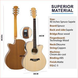 Guitare acoustique en <span class=keywords><strong>bois</strong></span> de cèdre de 40 pouces de haute qualité, vente en gros d'usine, avec égaliseur - Product Image 2