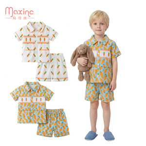 Set di Maglietta Corta con Motivo a Carota per Bambino, Abbigliamento Smock Personalizzato, <span class=keywords><strong>Elegante</strong></span> Completo per Ragazzi - Product Image 1