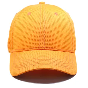مخصص عالية الجودة مطاطا قبعة الجولف 6-لوحة فارغة جاهزة البرتقال قبعة بيسبول