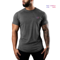 T-shirt de sport à séchage rapide OEM 96% coton 4% élasthanne, logo personnalisé, t-shirt de compression, t-shirt de sport pour homme