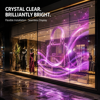 Película de Pantalla LED Transparente, Panel de Pantalla de Cristal para Escaparates de Tiendas Minoristas, Centros Comerciales y Publicidad