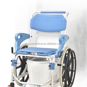 Portable Toilet <b>Chair</b> <b>Shower</b> Bathroom Aluminum Alloy Manual Wheelchair for Disabled Persons Commode Wheelchair - Product Image 4