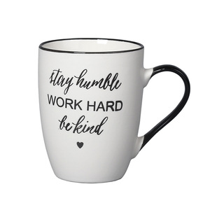 Custom Ceramic Mugs Drum Shape Black White Coffee Cup Screen Printing With Gift <b>Box</b> <b>For</b> <b>Presents</b> - Product Image 3