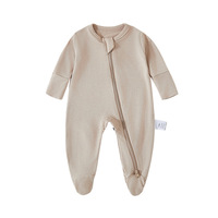 Combinaison Bébé en Fibre de Bambou Unisexe à Manches Longues avec Fermeture Éclair, Motif Dessin Animé, Design Mignon Imprimé pour Vêtements d'Hiver pour Bébé - Vente en Gros