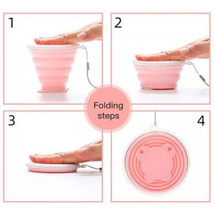 270ml Collapsible Silicone Folding <b>Cup</b> Expandable Portable Mugs for Travel Camping Hiking Classic Design <b>Reusable</b> Tea <b>Cup</b> - Product Image 4