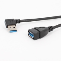 Kabel Ekstensi USB 3.0 Male ke Female High-Speed Elbow dengan Konduktor Tembaga untuk Transfer Data