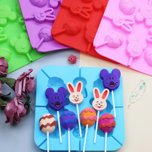 8 Lapin consécutif <span class=keywords><strong>Mickey</strong></span> Mouse Résurrection Oeuf Sucette Silicone <span class=keywords><strong>Moule</strong></span> Gâteau Outils sans Bâtons - Product Image 4