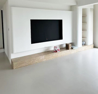 Meuble TV en travertin personnalisé, mobilier moderne pour salon, support TV en travertin, meuble TV en marbre beige