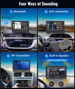 Smart 7-Inch Universal Portable Auto Car Play Pantalla táctil Portable 2-Din Radio con 1 año de garantía - Product Image 6