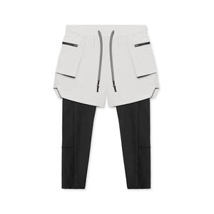Pantalons de sport pour hommes Muscle Fitnedd, légers, décontractés, grande taille, mi-longueur, respirants, plissés à l'avant, fermeture à cordon, 2 en 1 - Product Image 4