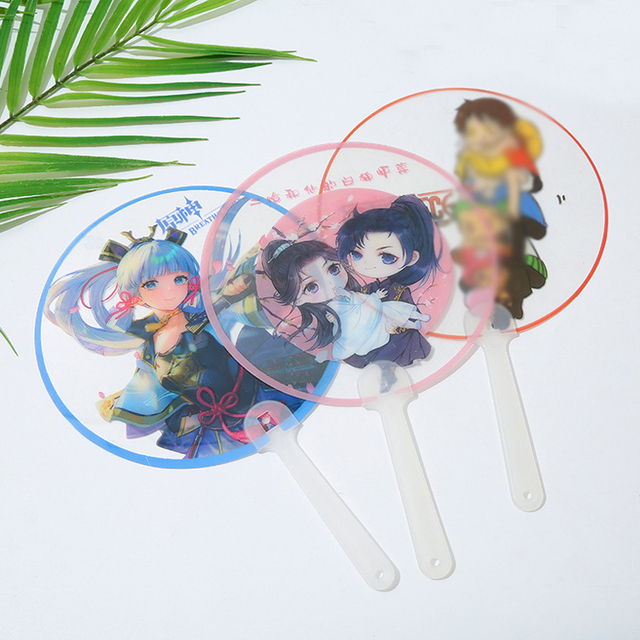 Customize Advertising Cheap PP Plastic Hand Fan Personalised Hand Fans OEM Logo Printing PP Mini Fan Hand Kpop Anime Wholesale