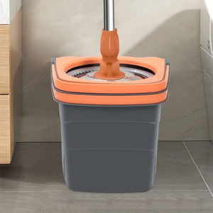 ชุดม็อบทำความสะอาดพื้นพายุไซโคลนและถัง360สปินพร้อมประแจล้อใหญ่สำหรับทำความสะอาดบ้าน - Product Image 5