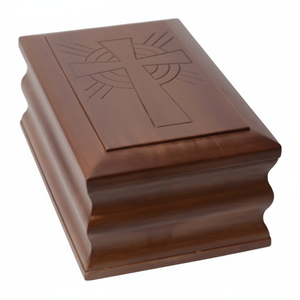 โกศเผาศพทำจากไม้ที่ทำด้วยมือทันสมัยสำหรับตกแต่งงานศพชายและหญิงโกศฝังศพ - Product Image 1