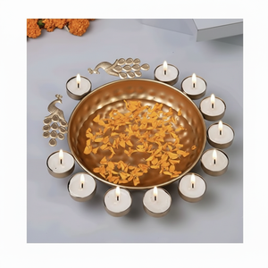 Traditional Metal Urli Diya Pack of 3 With Brass for Interior Home Decor Diwali Bowl Diya for Home Decoration - Product Image 1