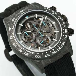Montre de luxe pour homme à mouvement mécanique automatique tourbillon, calendrier perpétuel, réserve de marche, acier inoxydable 22 mm - Product Image 4