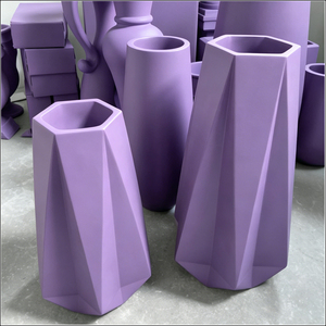 Pots de fleurs simples noir et blanc, design minimaliste, vase pour décoration moderne de la maison, support pour plantes d'intérieur - Product Image 1