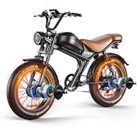 Vélo Électrique de Gros, Moped Électrique 20 Pouces, Pneus Larges, Moteur Double 1000W, 48V 35Ah, 9 Vitesses, Suspension Avant, Frein à Disque, Vélo Électrique de Banlieue OEM