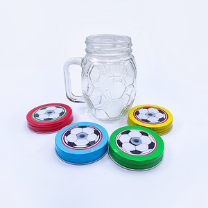 Tasse de Football, vente en gros, verre à bière, verre à lait 480ml avec poignée, tasse à café créative avec couvercle - Product Image 5