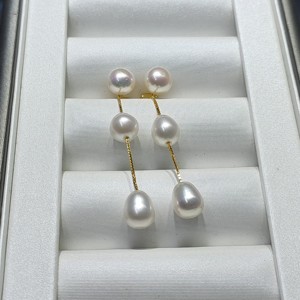 Dual-Purpose New Style 925 Sterling <strong>Silver</strong> Drop <strong>Long</strong> Chain Pearl <strong>Earrings</strong> 7-7.5mm Freshwater Rice Bead for Anniversary Party - Product Image 4