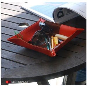 Multifunctional PU leather <b>storage</b> tray, four-corner desktop organizer, <b>remote</b> <b>control</b> holder, living room decoration. - Product Image 5