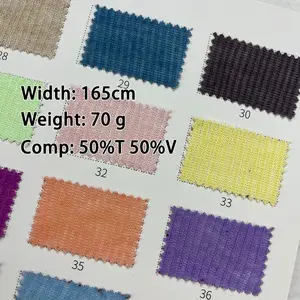 Kadın çocuk giyim için 70g nervürlü örme kumaş stok arapça şal eşarp başörtüsü 50 polyester 50 viskon kumaş