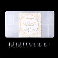 Hanyi 750 pièces de pointes d'ongles rondes de qualité supérieure, couverture complète, 15 tailles, extensions d'ongles en gel à faire tremper, étiquette privée OEM