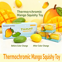 Jouet anti-stress thermochromique en forme de mangue, jouet à presser réaliste qui change de couleur, en TPR souple, super rebondissant, non toxique