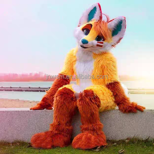 Disfraces de dibujos animados para adultos en forma de perro lobo de peluche/fiesta temática artículos superventas