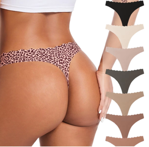 Slip <span class=keywords><strong>Donna</strong></span> Seamless in Seta Ghiaccio a Vita Bassa, Lavorati a Maglia per Sport e Fitness, Intimo Femminile Traspirante e Confortevole - Product Image 1