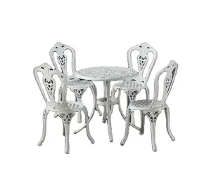Atacado cadeiras do pátio traseiro-Tabela de alumínio fundido para móveis, suprimentos de fábrica, tabela de alumínio para pátio, jardim, tabelas e cadeiras, pátio, quintal traseiro, 4 cadeiras, 1 mesa