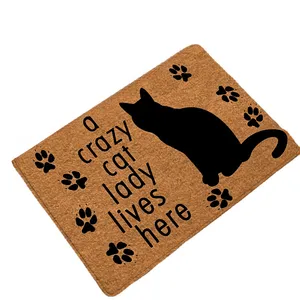 Custom Carpet Home Animal Cute Cat Living Room Welcome Mat Soft Flannel Carpet Room Decoration